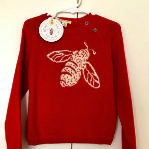 Burt's Bees Red Knit Sweater 4T Baby Toddler